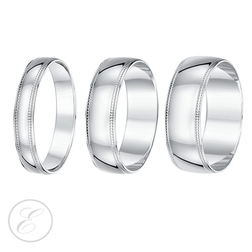 Bague De Mariage En Platine 950 - Largeur 3mm, Style Bande Confort, Fait Main Au Royaume-Uni, Neuf Avec étiquettes
