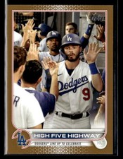 High Five Highway #/2022 - 2022 Topps Gold Parallel SP #505 Los Angeles Dodgers