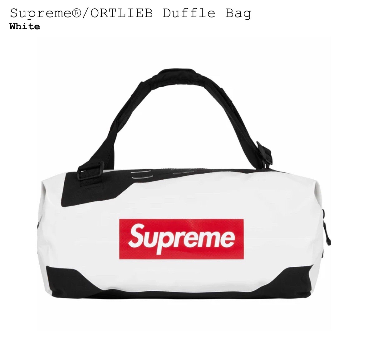 Brand New Supreme® x Ortlieb® Duffle Bag - White - 40L Brand New Supreme® x Ortlieb® Duffle Bag - White - 40L