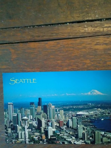 AIR VIEW VINTAGE PHOTO POST CARD SEATTLE WASHINGTON MR RAINIER KING DOME WA - Picture 11 of 12