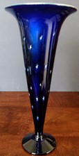 Lundberg Studio's "Starry Nights" Trumpet Vase, Rainbowy insides 12" Gorgeous