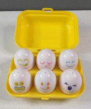 Vintage 1993 Tomy Learning Colors Shape Yellow Egg Hide N Squeak Sorting Toy