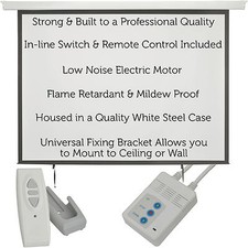 86" Electric Motorised Ceiling Wall Mountable Projector Screen 4:3 Home Cinema