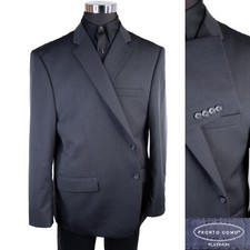 JOSEPH  FEISS mens Solid Gray Wool Blend sport coat suit jacket blazer 48L