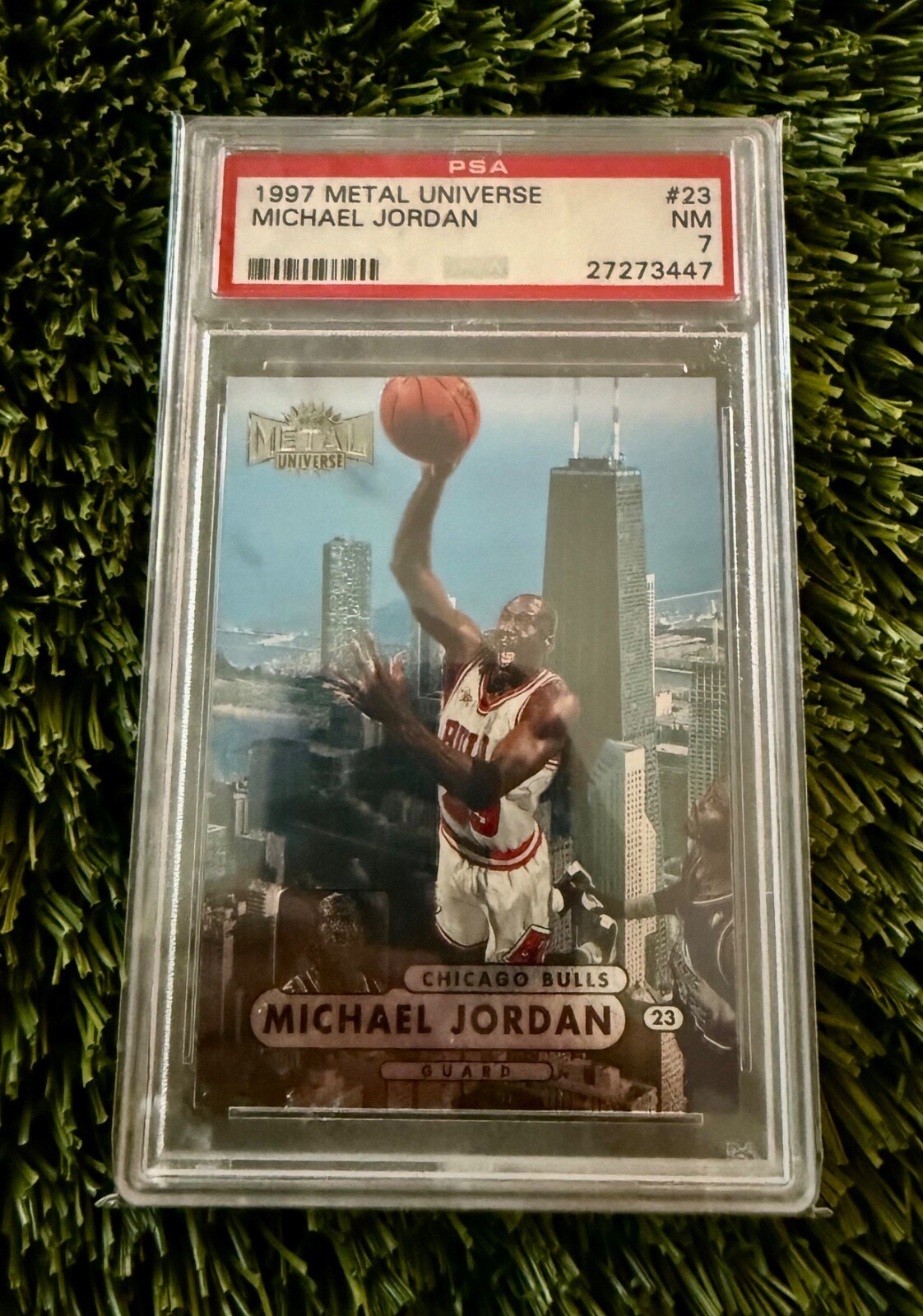 1997 METAL UNIVERSE MICHAEL JORDAN #23 PSA 7