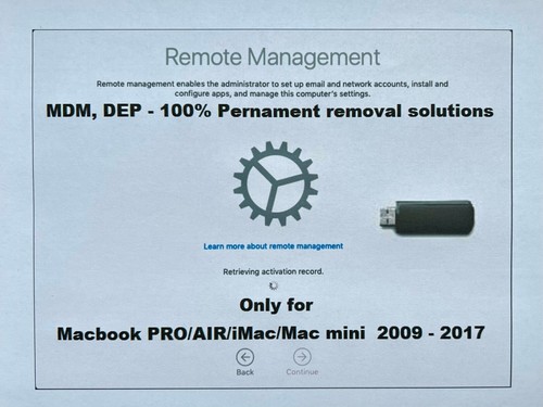 MDM Removal DEP Enrollment Unlock MacBook 2009-2017