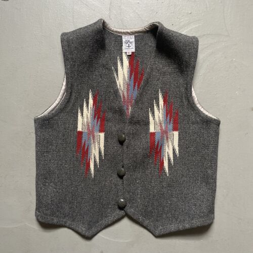 Vintage Chimayo Ortega Southwestern Indian Tribal Hand Woven Wool Vest Size 42 - Picture 1 of 11