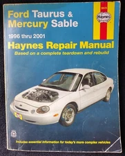 💥Used Haynes Ford Taurus & Mercury Sable 1996 thru 2001 Repair Manual 36075