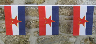 Jugoslawien 1946 bis 1992 Flagge Wimpelkette - 6m mit 20 Fahnen