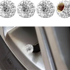 4PCS Bling Diamond Tire Valve Stem Cap, Crystal Rhinestone Wheel Valve Protectiv