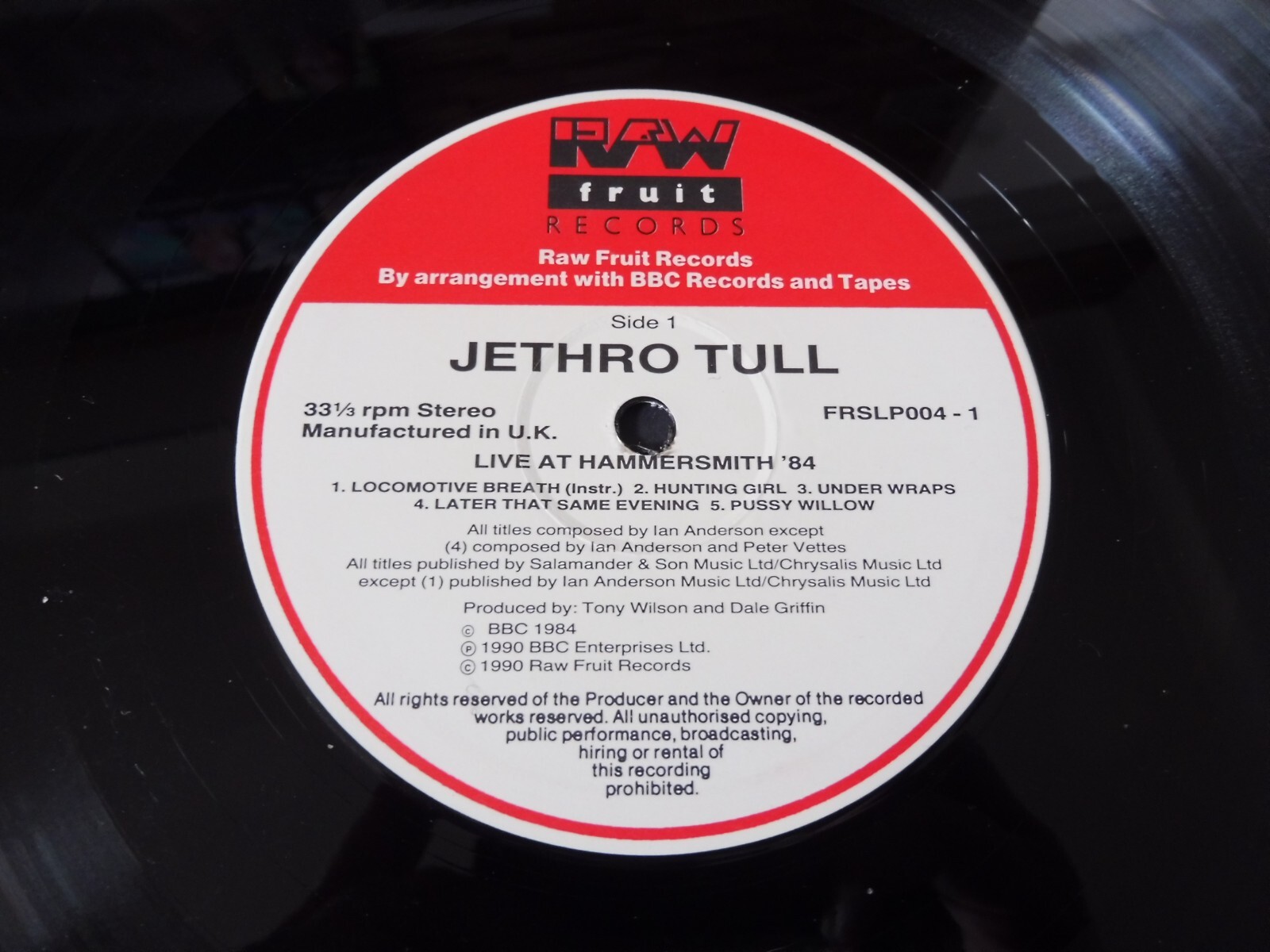 Jethro Tull Live At Hammersmith 84 1990 UK LP RAW FRUIT 1st EBay