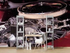 Ricambi auto 3D cavi elettrici carta da parati murale fotomurale adesivo mura...