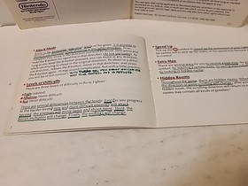 Burai Fighter NES-UF-USA Nintendo Folleto de instrucciones Manual solamente