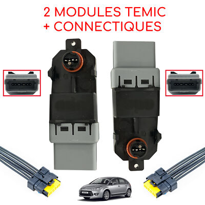 Module Lève-vitre électrique Temic + Connecteur Faisceau Pour Citroën C3, C4, Picasso, Peugeot 206, 207, Etc.