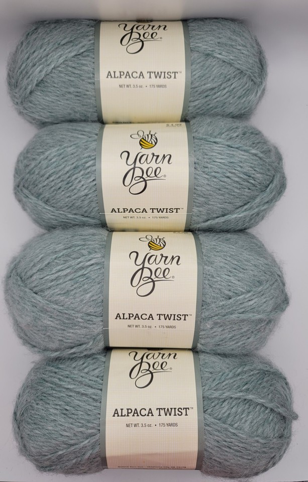 Yarn Bee ALPACA TWIST 4 Medium, Color is Open Waters, Lot of 4, 175