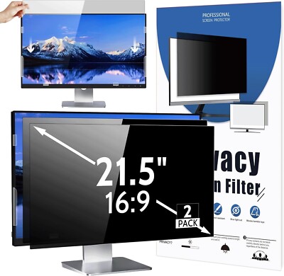 2 Stück 21,5 Zoll Computer Sichtschutz Filter für Computer Monitor 16:9 Aspekt