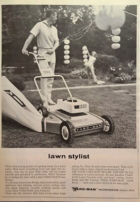 Yard-Man Jackson MI Lawn Mower Party Prep Chinese Lanterns Vintage Print Ad 1965