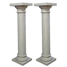 Paire De Colonnes En Travertin Décor Intérieur Italien Jardin H 100cm