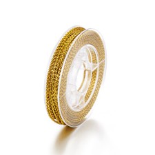 1 Roll 0.6mm Goldenrod Braided Non-Elastic Beading Metallic Cord Wire about 10m