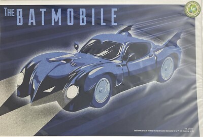 SF DC The Batmobile 12x18 Poster Six Flags Batman DC Comics