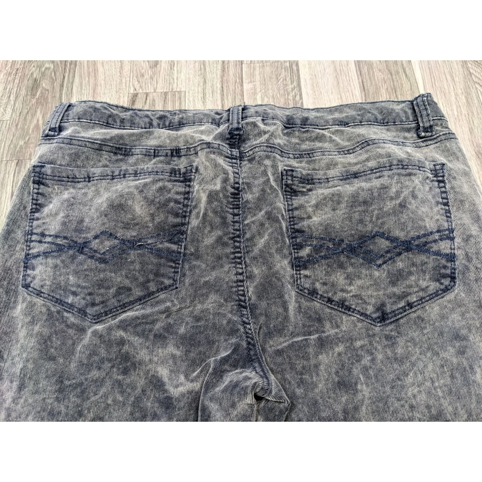Pantalones Mudd Juniors Talla 15 Pierna Recta Bordados Bolsillos Gris Azul Pana Foto 3 de 4