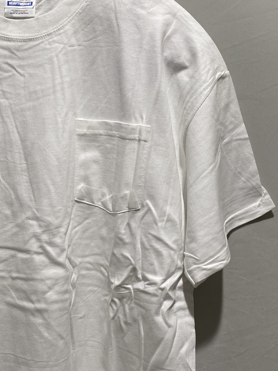Vintage 90s Hanes HeavyWeight T-shirt - Pocket Blank White Vintage 90s Hanes HeavyWeight T-shirt - Pocket Blank White