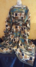 Native American Southwestern Tribal Unisex Poncho Maxi Coat Dress Party Bridal