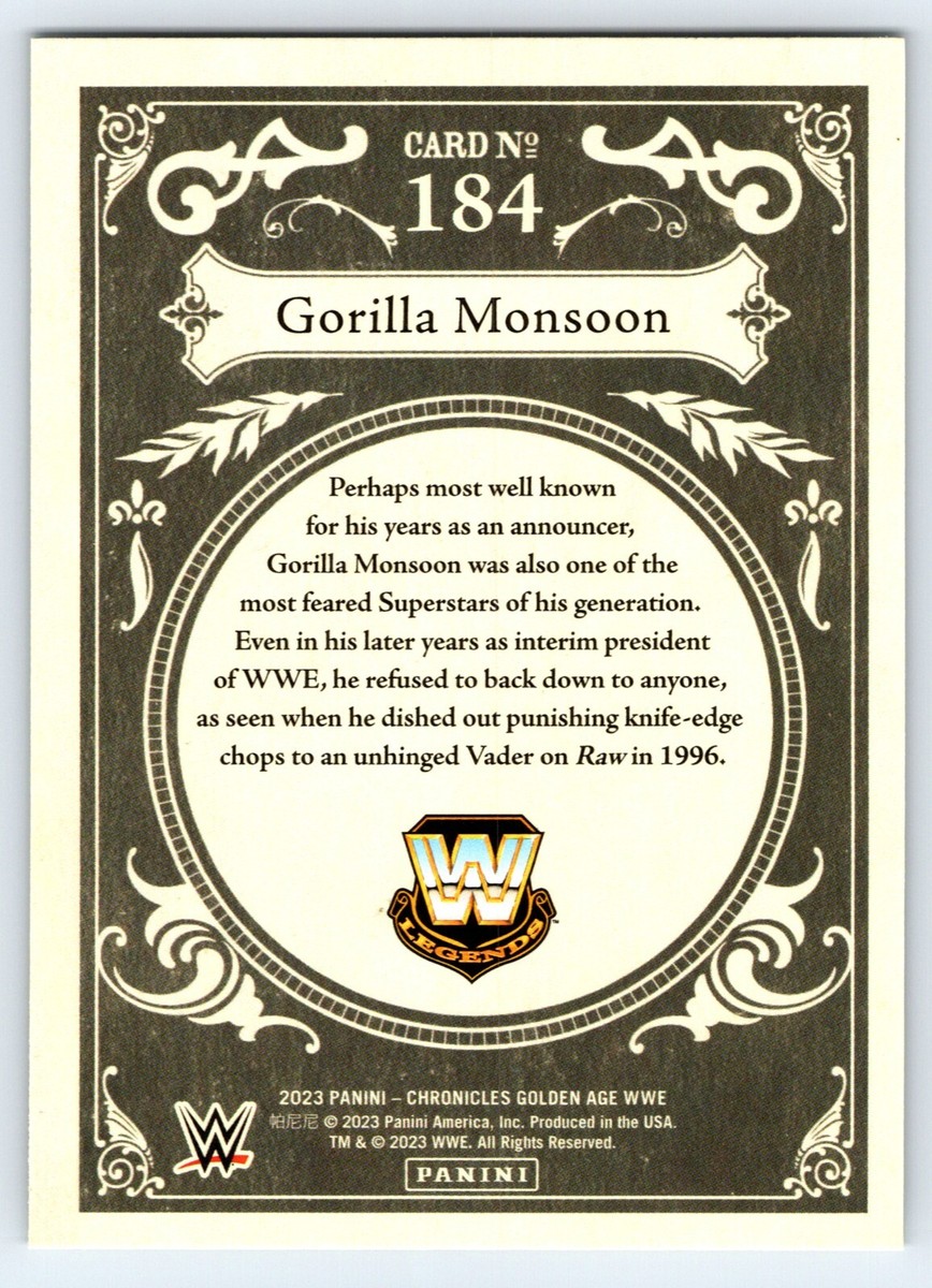 2023 Panini Chronicles WWE Gorilla Monsoon Golden Age Insert No