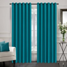 Blackout Curtains Thick Thermal Eyelet Ring Top Lined Ready Made Pair Curtain