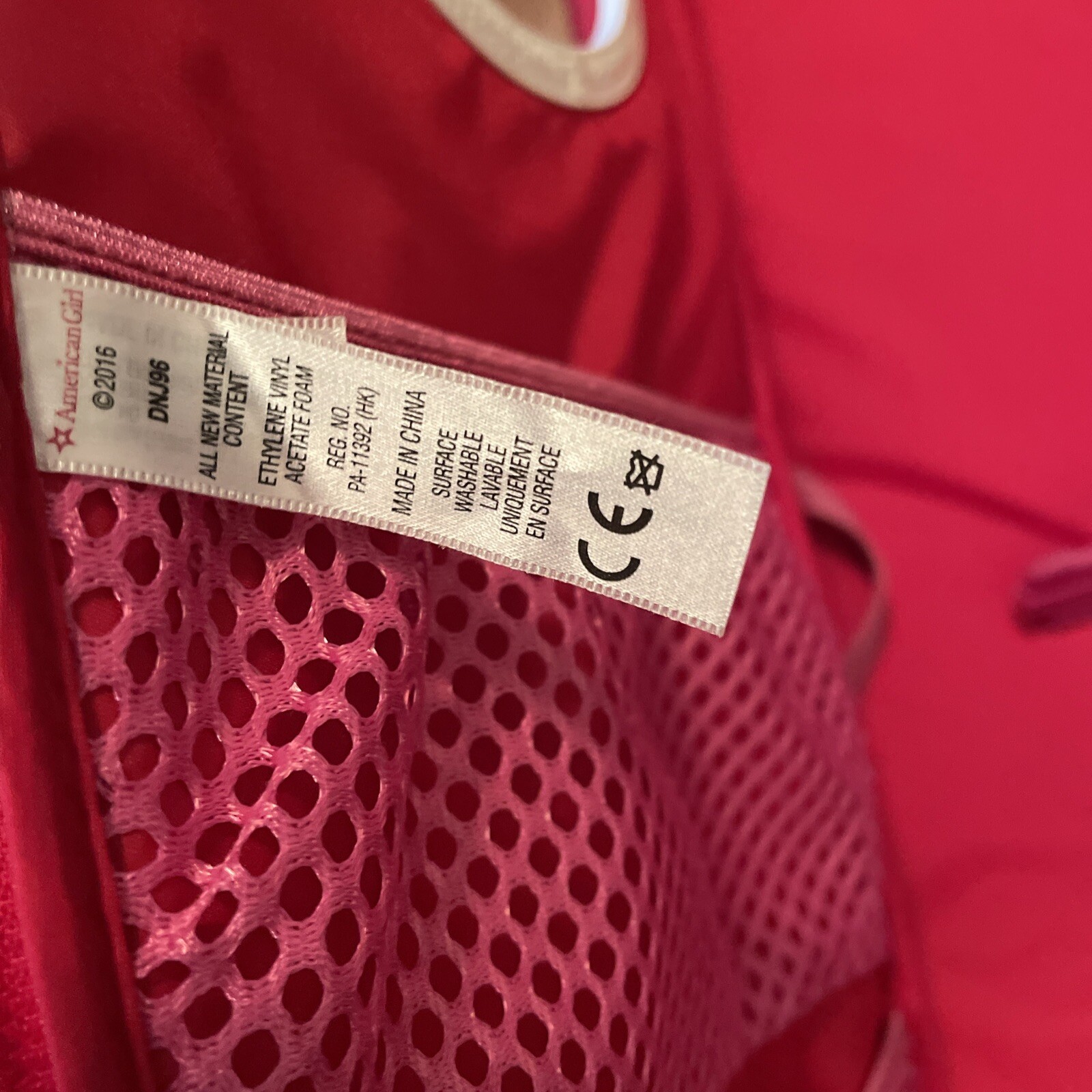 2019  Retired American  Girl Doll Storage Backpack Travel Carrying Case Red
