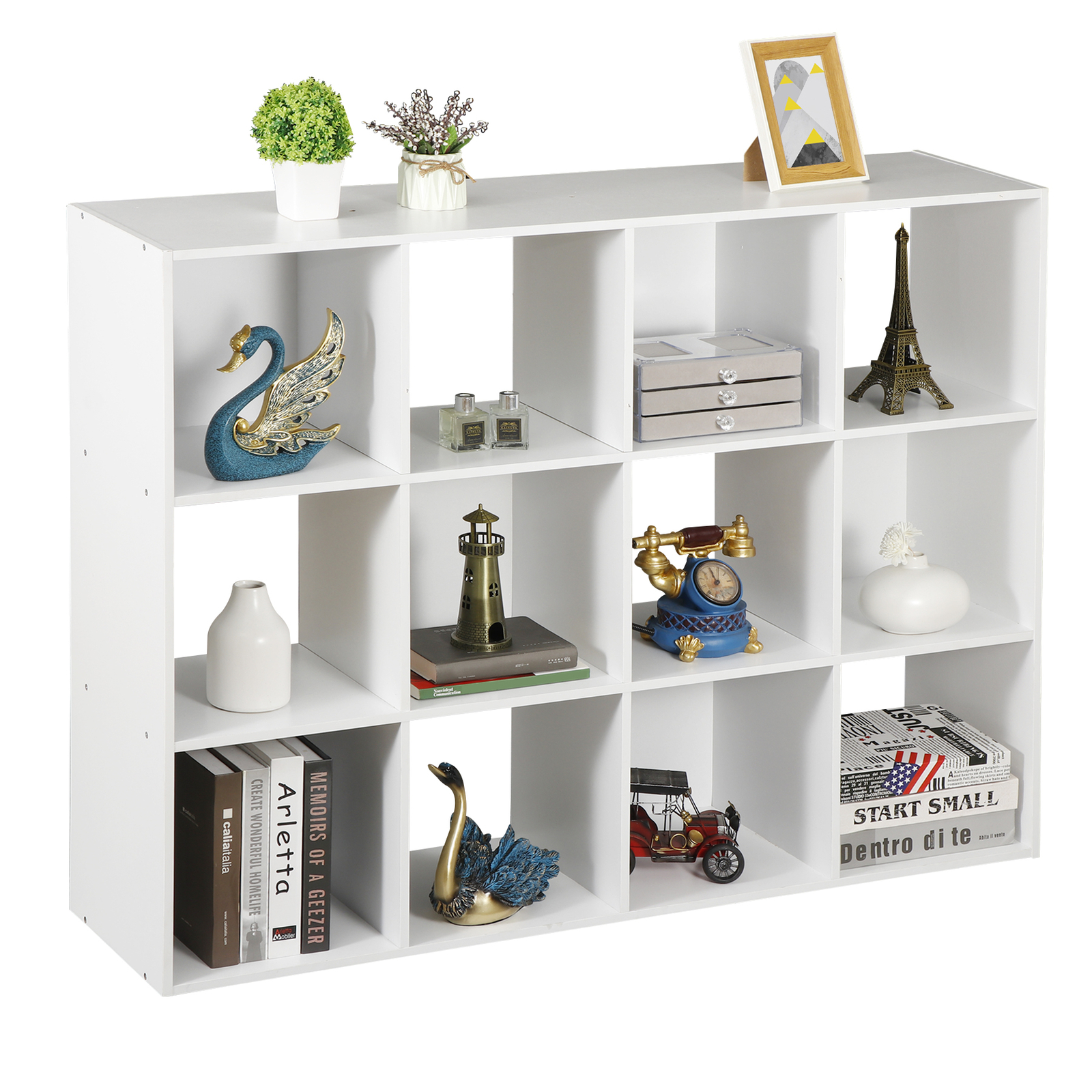 12-Cube Storage Organizer Bookcase Shelf for Living Room Bedroom Display-image