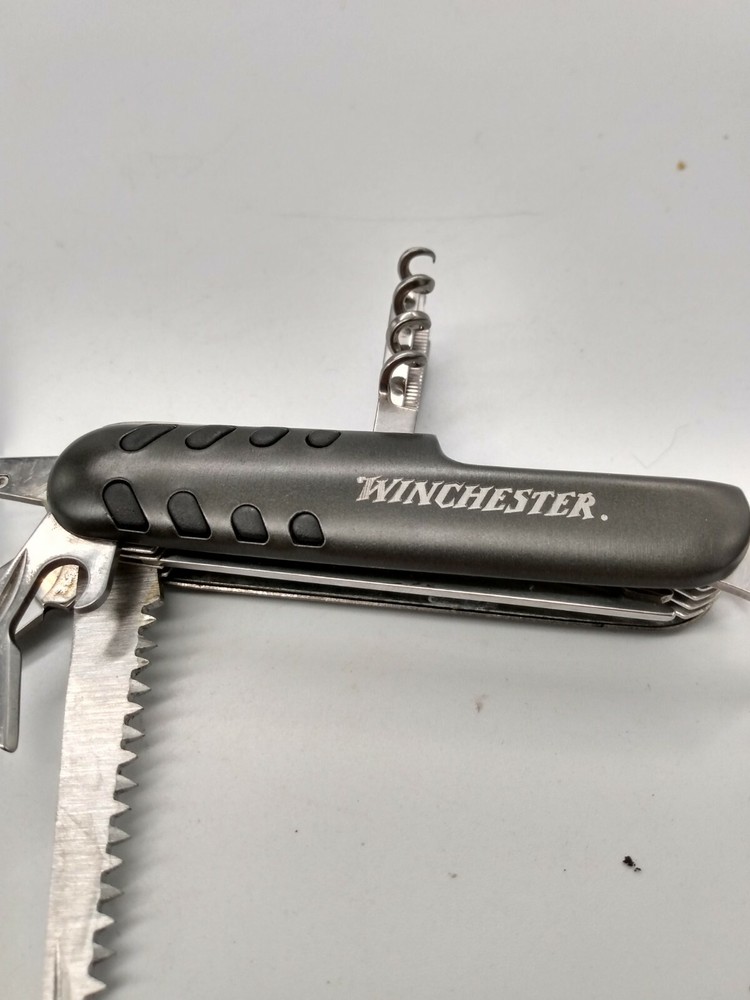 Winchester 12-in-1 Multi-Tool Army Knife in Gray and Black Winchester 12-in-1 Multi-Tool Army Knife in Gray and Black