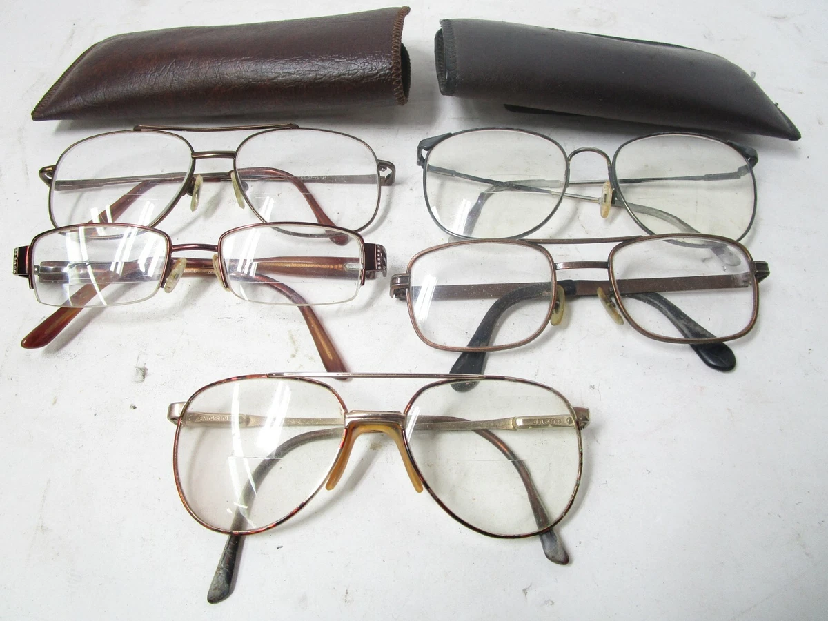 Vintage Lot Of 5 Reading Seeing Eyewear Glasses Mens Womens Frames Name Brands