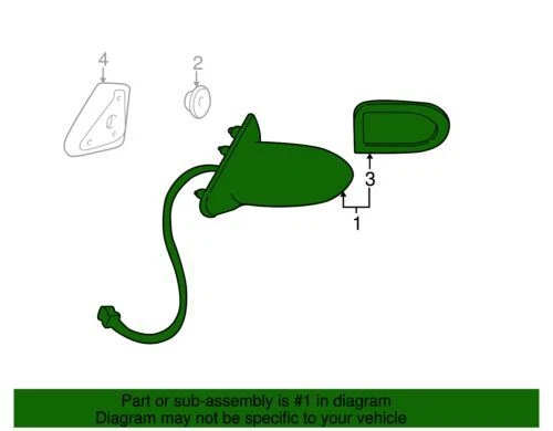 Conjunto de espejo retrovisor lateral pasajero GM 2000-2005 GM Buick LeSabre 25769727 OEM NUEVO 25769727 Foto 2 de 2