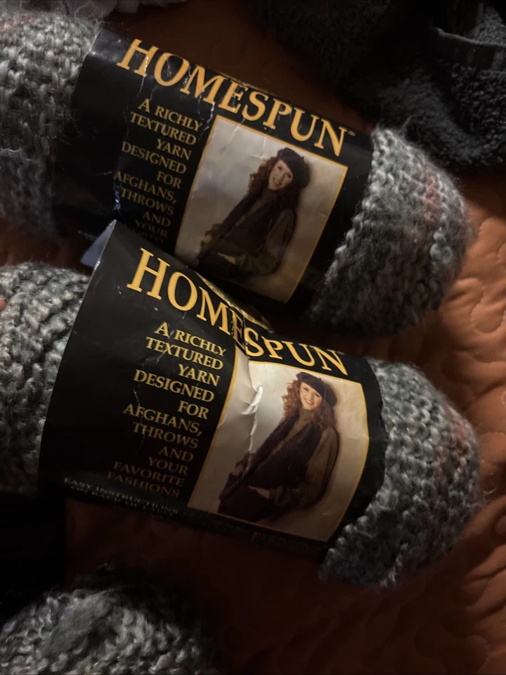 2 skeins Lion Brand Yarn 790-373 Homespun Yarn,  - Image 2 of 4