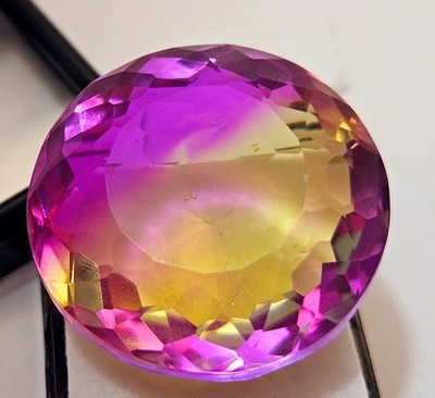 Stunning Round Cut Bi-Colour Tourmaline 95.20 Ct Natural Pendant Making Gemstone
