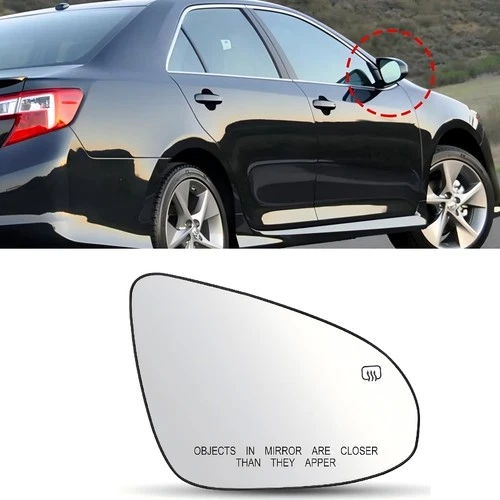Mirror Glass Heated Passenger Side For 2012-2017 Toyota Camry, 2013-2018 Avalon