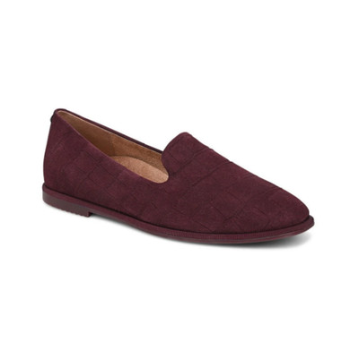 BEST DEAL VIONIC Womem's Willa 2.0 Slip on Flat, Cherry Jubilee Nubuck (MEDIUM)