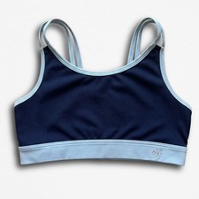 Justice Active Girls Navy Light Blue Strappy Back Sports Bra Size 34