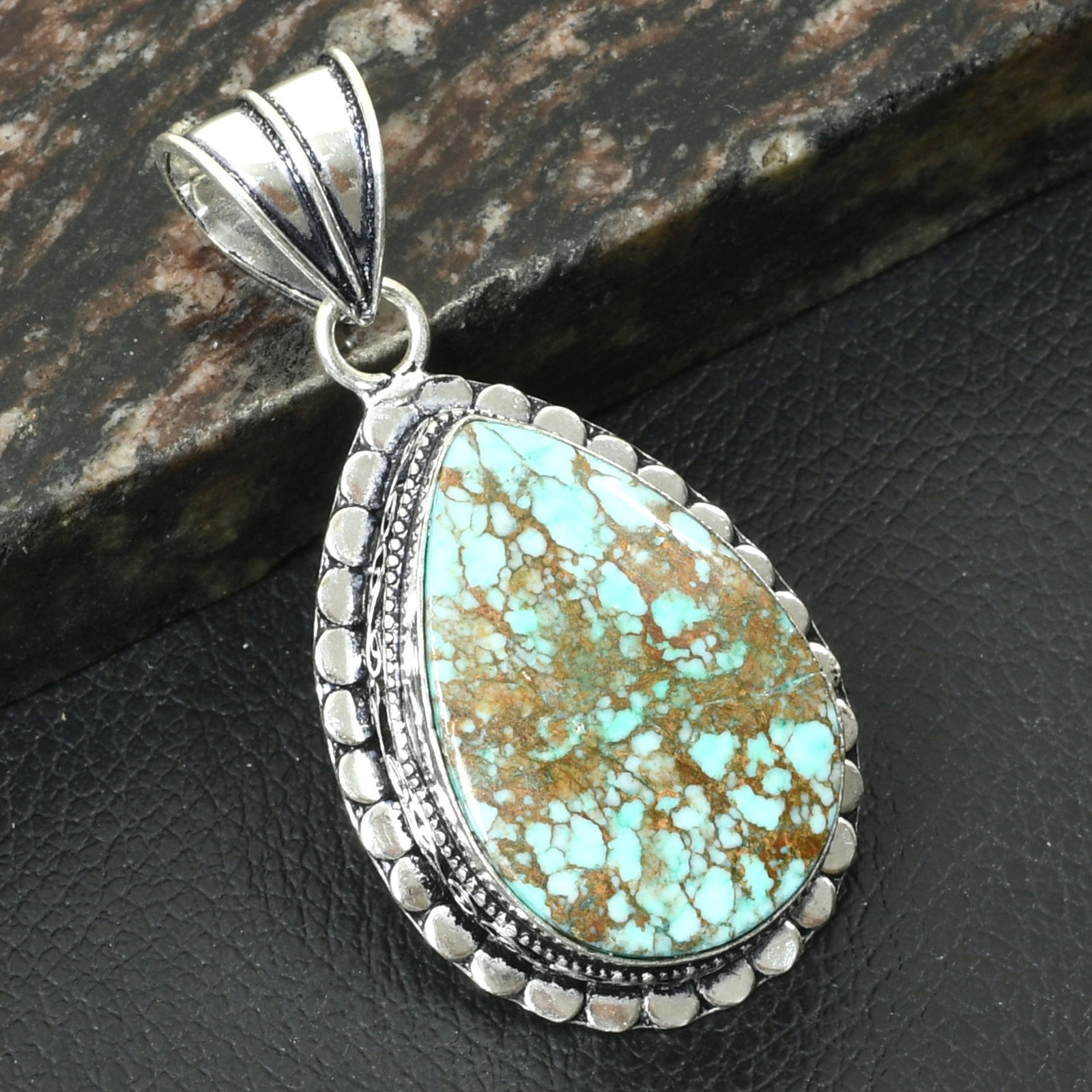 Turquoise Gemstone Handmade Antique Design Pendant Jewelry Gift 2.32