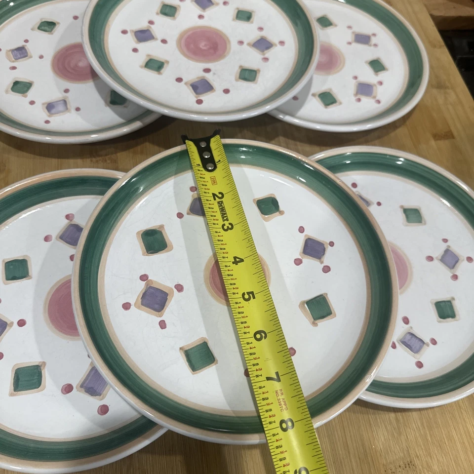 Platos de ensalada Caleca Belvidere de colección (juego de 6) Italia 8 1/8" pintados a mano B10 * Foto 3 de 4