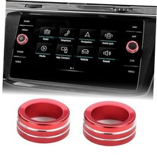 Radio Knob Covers Compatible with Volkswagen VW Version C Radio Knob Cover Red