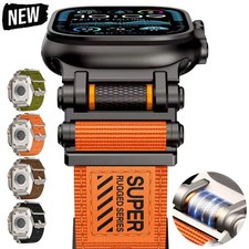 Nylon Metal Wrist Band Strap Apple Watch 10 9 8 7 6 SE Ultra 2 42/44/45/46/49mm