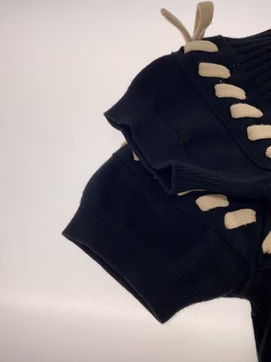 FENDI Knit Ribbon Sweater/ Thick Knit Sweater/ Size 36/ Rayon/ Black/ Solid Colo thumbnail 6