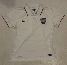 Nike USMNT USA Soccer Jersey Polo 2014 World Cup Womens Size M White Shirt