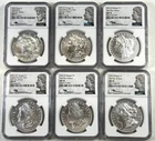 2021 Morgan and Peace Silver Dollar 6pc Set NGC MS70 Mercanti Signed FDOI w/Box!