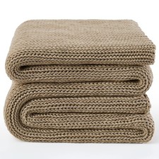 Guohaoi Knitted Weighted Blanket for Adults Beige 50"x75" 12lbs No Beads Co...