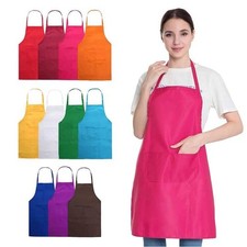 11 Pack Plain Color Bib Bulk Aprons for Women Men Chef, Waterproof Baking Pai...