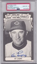Al Lopez Cleveland Indians Postcard PSA DNA Auto 10 Gem Mint HOF 2t All-Star