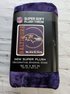 New Blatimore Ravens NFL Super Soft Throw Plush Blanket 50x70 Binding Edge